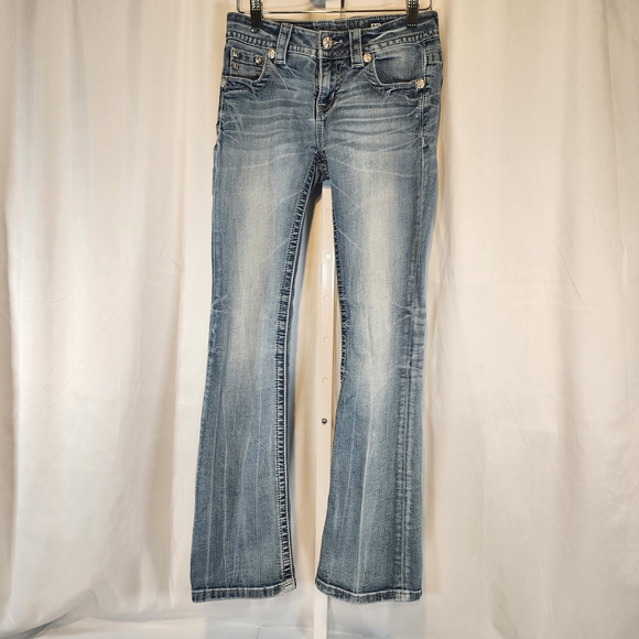 Miss Me Jeans Womens 26 Standard BootCut Denim Distressed - Picture 1 of 10